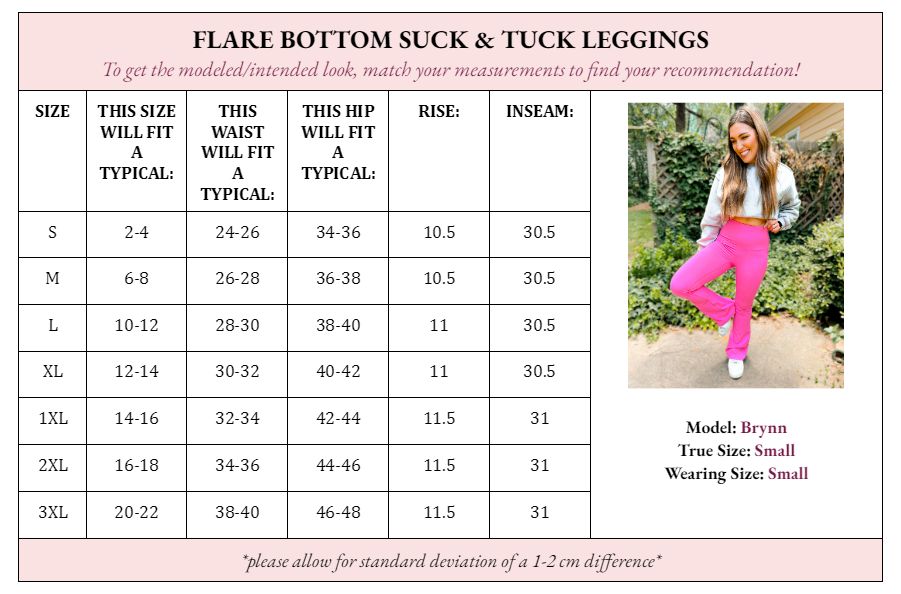 Preorder-Fallon Flare Bottom Suck & Tuck Leggings