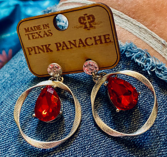 Satin Ribbon Silver PINK PANACHE Earrings