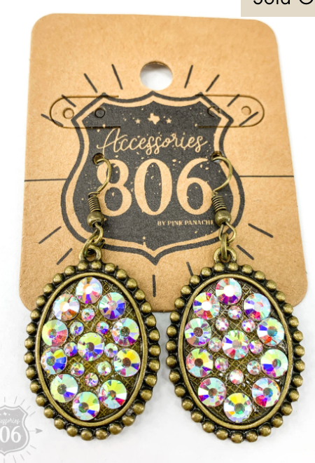 806 Bronze oval Earrings Sale