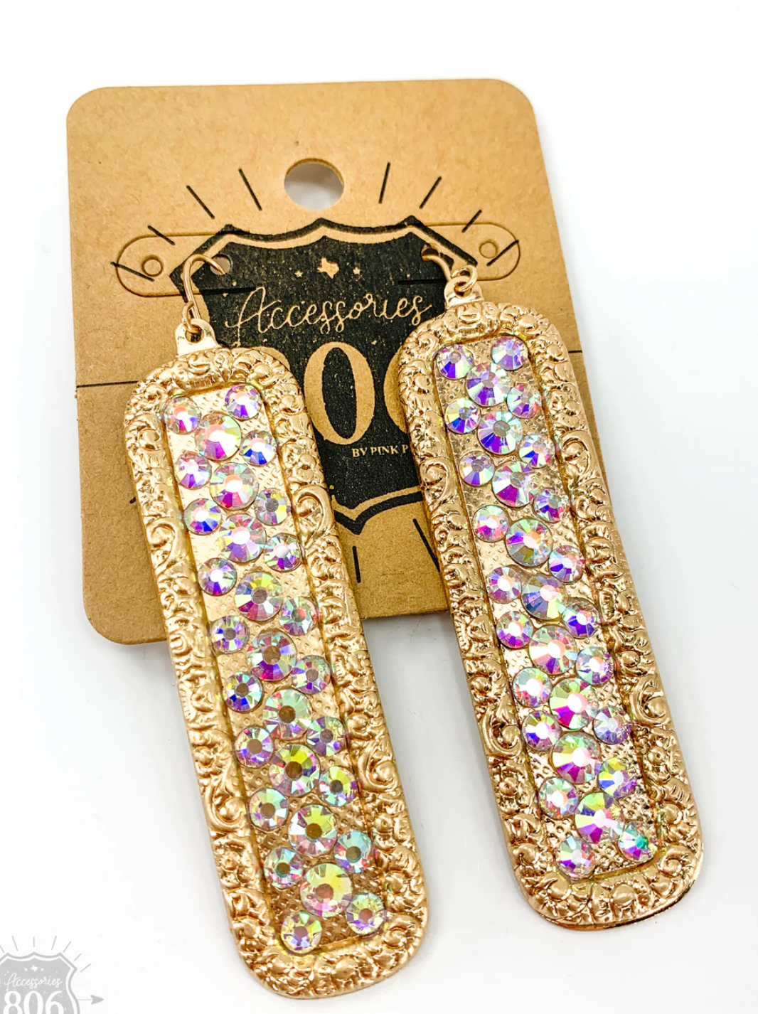 Rhinestones and Rectangles Earrings