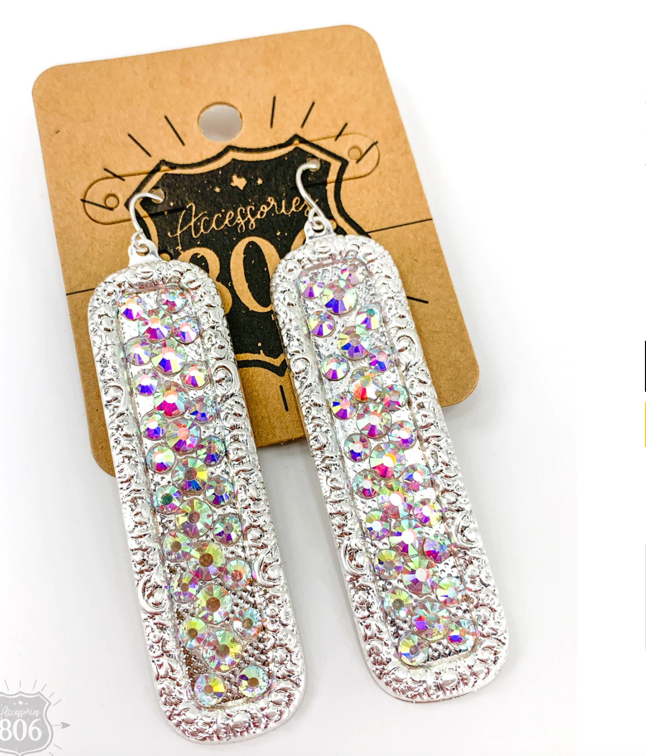 Rhinestones and Rectangles Earrings