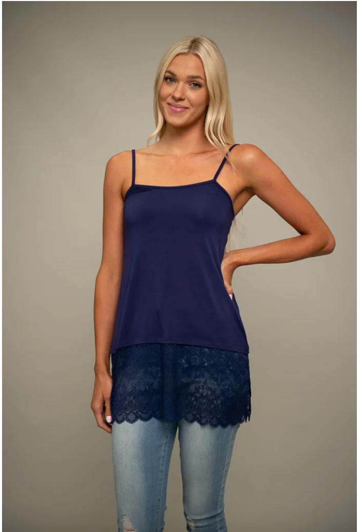 Extender Tank w/ Lace Trim - Curvy- Plus